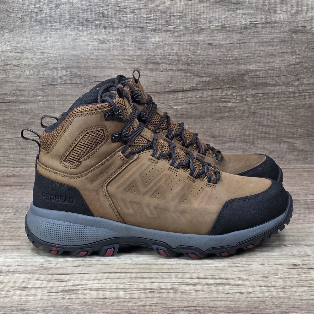 RedHead Skyline XT Mid Mens Sz 10M Brown Leather Waterproof Hiking Boots 4129673